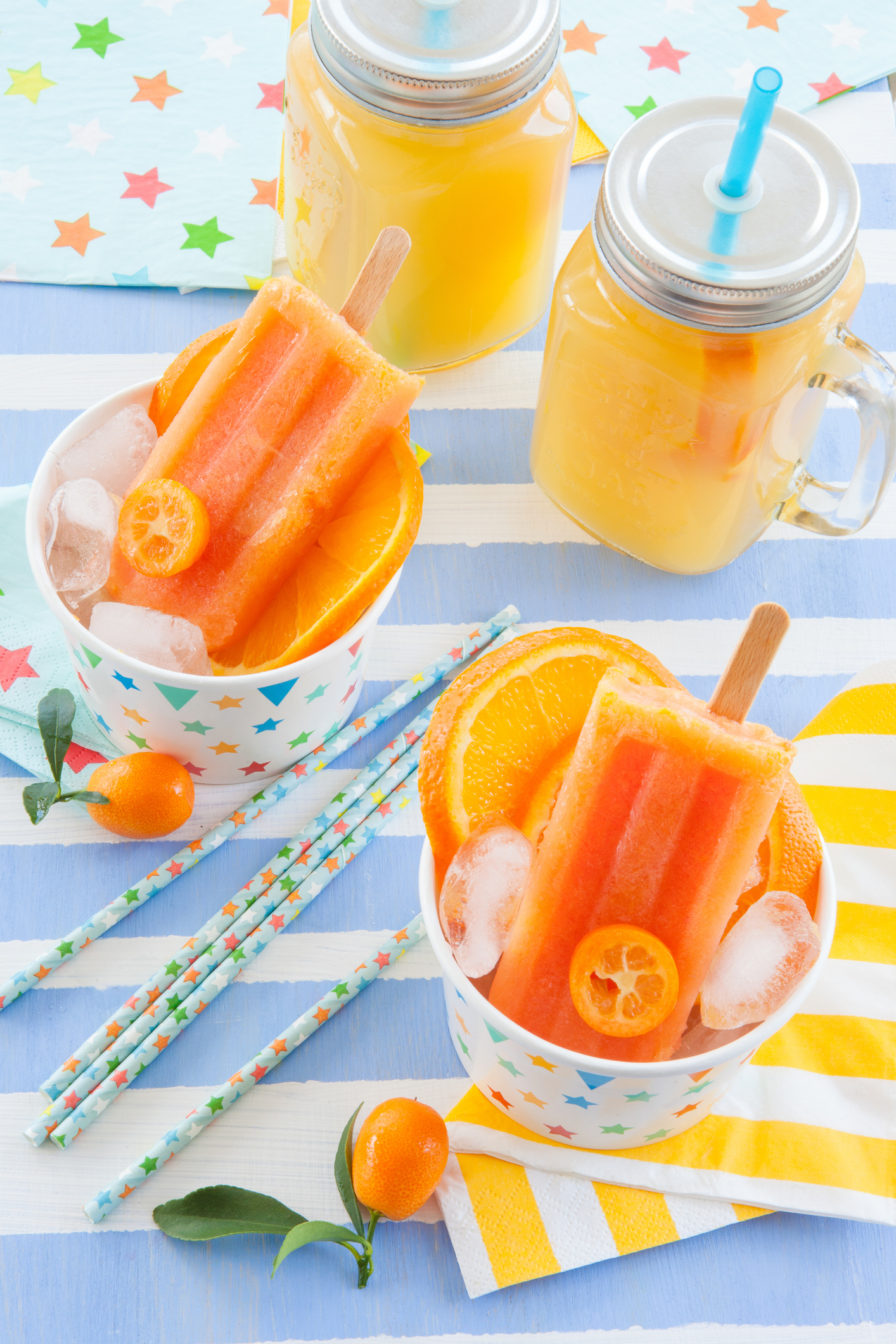 Homemade orange popsicles