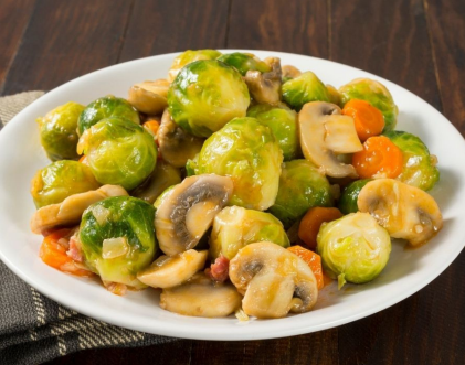 brussels sprouts in a mushroom sauce