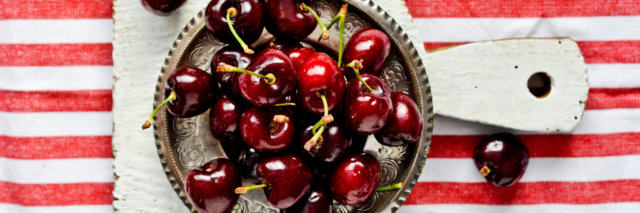 fresh cherries in a bowl