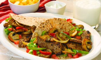 mushroom and steak fajitas