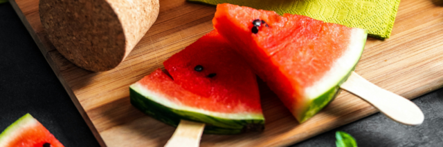 watermelon slice on a popsicle stick