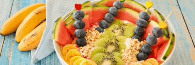 oats banana kiwi watermelon blueberries