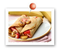 Click to view larger image of Banana Strawberry Nut Butter Crepes : Fill Half Your Plate with Fruits & Veggies : Fruits And Veggies More Matters.org