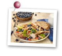 Click to view larger image of Blueberry and Chicken Pasta Salad with Field Greens : Fill Half Your Plate with Fruits & Veggies : Fruits And Veggies More Matters.org