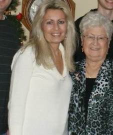 A photo of me with my grandmother at Christmas.