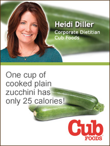 Insider's Viewpoint: Expert Supermarket Advice: Summer’s Bounty … Zucchini. Heidi Diller. Corporate Nutritionist, Cub Foods. Fruits And Veggies More Matters.org