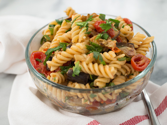 Roasted Eggplant and Tomato Pasta