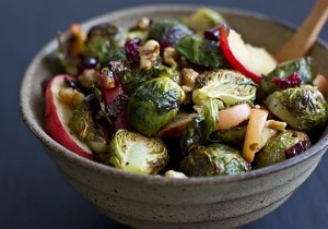 Roasted brussels sprouts and apples