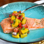 Roasted Salmon with Peach Tomato Salsa Recipe - Have A Plant