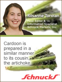 Insider's Viewpoint: Expert Supermarket Advice: Cooking with Cardoon. Rosanne Toroian, Schnuck Markets. Fruits And Veggies More Matters.org