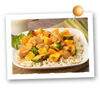 Click to view larger image of Roasted Sautéed Mango, Brussels Sprouts and Chicken with Spicy Mango Sauce : Fill Half Your Plate with Fruits & Veggies : Fruits And Veggies More Matters.org