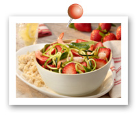 Click to view larger image of Strawberry Shrimp Zucchini Noodle Bowl : Fill Half Your Plate with Fruits & Veggies : Fruits And Veggies More Matters.org