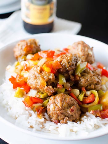 Sweet and Spicy Peppers and Meatballs