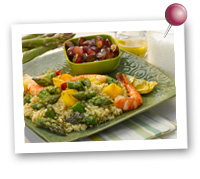 Click to view larger image of Grilled Asparagus & Shrimp Quinoa Salad : Fill Half Your Plate with Fruits & Veggies : Fruits And Veggies More Matters.org
