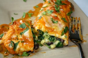 black bean spinach enchiladas