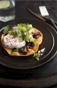 black bean tostadas kiwifruit salsa