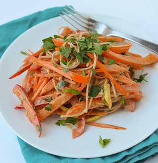 Carrot Noodles with Tahini Sauce