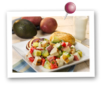 Click to view larger image of Avocado, Potato, and Grilled Chicken Salad : Fill Half Your Plate with Fruits & Veggies : Fruits And Veggies More Matters.org