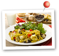 Click to view larger image of Curried Chicken w/Raisins & Mushrooms : Fill Half Your Plate with Fruits & Veggies : Fruits And Veggies More Matters.org