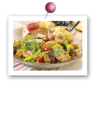 Click to view larger image of European Salad w/Chicken Plate: Fill Half Your Plate with Fruits & Veggies : Fruits And Veggies More Matters.org