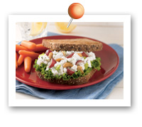 Click to view larger image of Grape and Cashew Salad Sandwich : Fill Half Your Plate with Fruits & Veggies : Fruits And Veggies More Matters.org