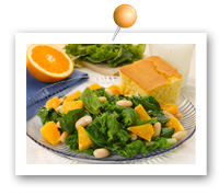 Click to view larger image of Mixed Greens w/Fresh Oranges & White Beans : Fill Half Your Plate with Fruits & Veggies : Fruits And Veggies More Matters.org