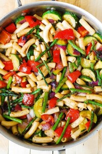 pasta with roated veggies