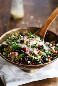 pomegranate kale rice salad