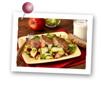 Click to view larger image of Shredded Brussels Sprouts and Chunk Apple Sauté with Pork Tenderloin  : Fill Half Your Plate with Fruits & Veggies : Fruits And Veggies More Matters.org