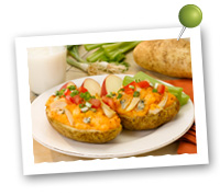 Click to view larger image of Potato Skins w/Buffalo Chicken : Fill Half Your Plate with Fruits & Veggies : Fruits And Veggies More Matters.org