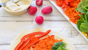 Vegetable Rainbow Wraps for Kids Lunches