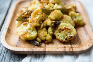 roasted cauliflower with pine nuts