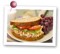 Click to view larger image of Shrimp Confetti Salad Sandwich w/Grapes : Fill Half Your Plate with Fruits & Veggies : Fruits And Veggies More Matters.org