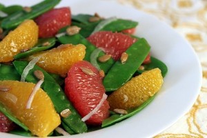 snow peas and citrus salad