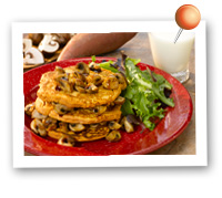 Click to view larger image of Sweet Potato Pancakes w/Maple Mushrooms : Fill Half Your Plate with Fruits & Veggies : Fruits And Veggies More Matters.org