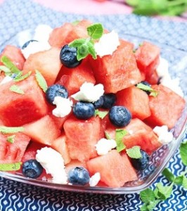 watermelon feta blueberry salad