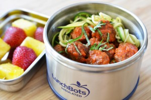 zoodles and meatballs