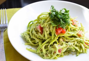 Zucchini Noodles with High-Protein Pesto