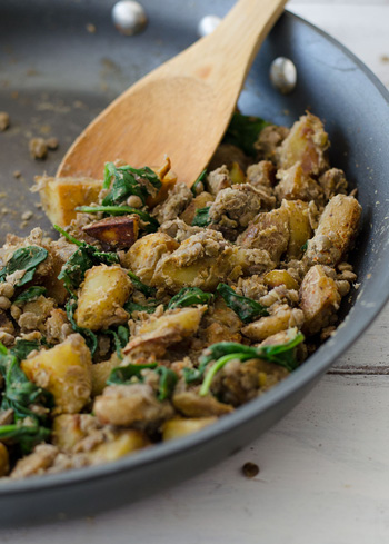 Lentil, Potato & Spinach Tacos