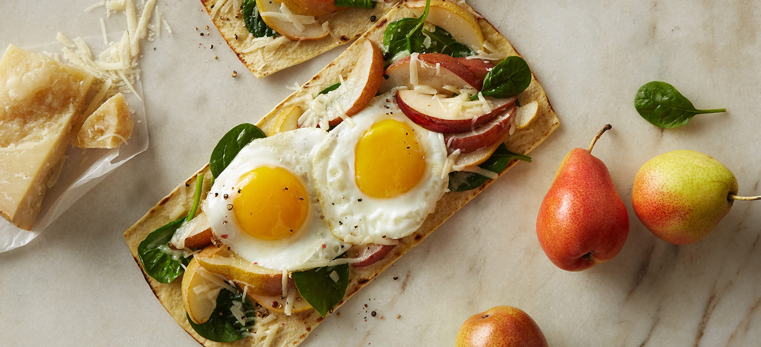 Pear Spinach And Egg Flatbread Recipe Have A Plant