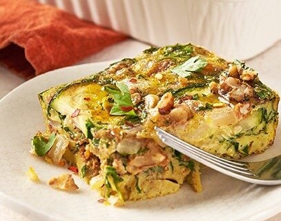 zucchini, walnut, raisin eggah egyptian egg frittata