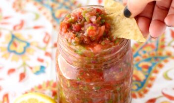 chunky fresh salsa in a jar