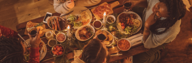 people enjoying a cozy meal together
