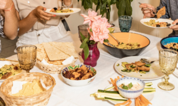 people eating dinner together