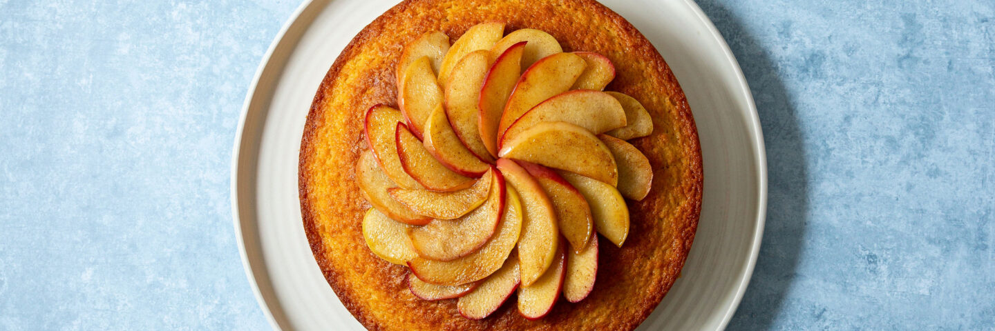 Orange Olive Oil Cake with Spiced Apples