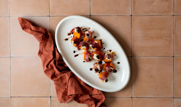 Persimmon & Prosciutto Appetizer