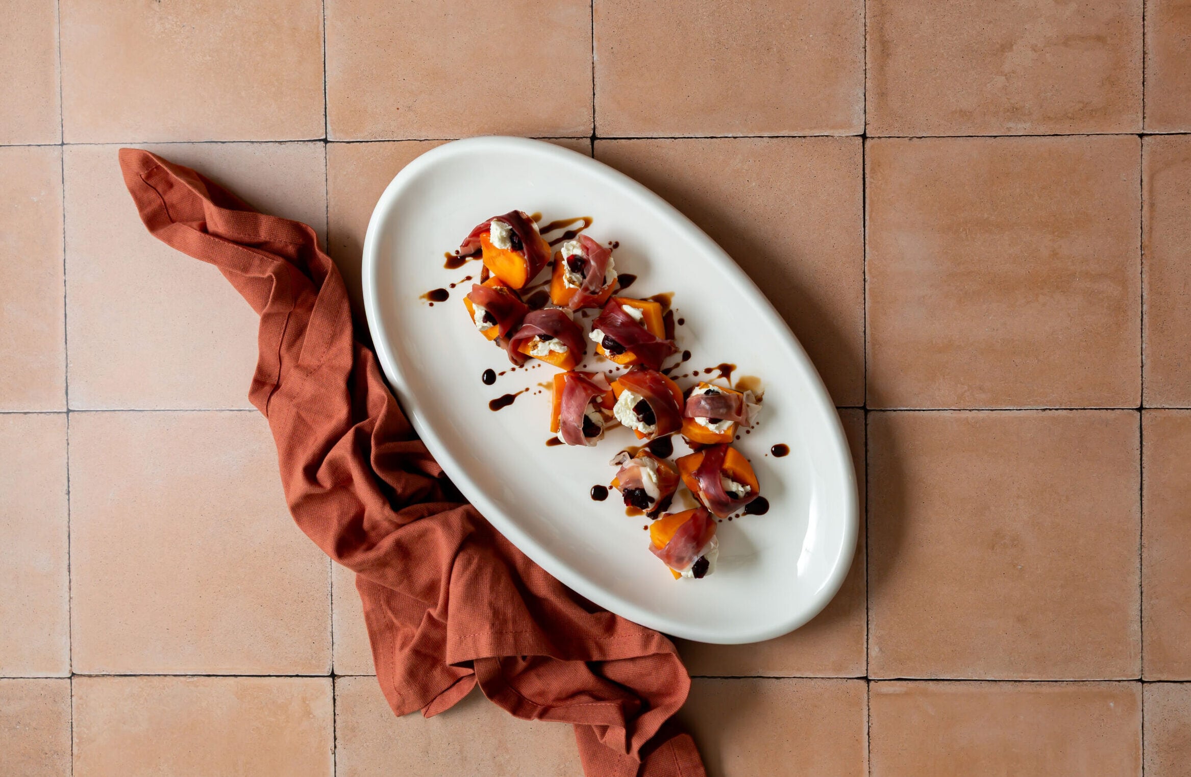 Persimmon & Prosciutto Appetizer